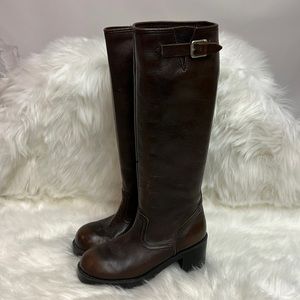Esprit | 90s Chunky Leather One High Riding Boots 6.5